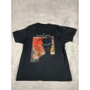 Jean-michel Basquiat T-Shirt Mens L Black Crew Neck Short Sleeve sleeves
